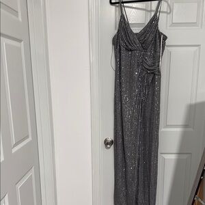 Sparkling Silver Evening Gown